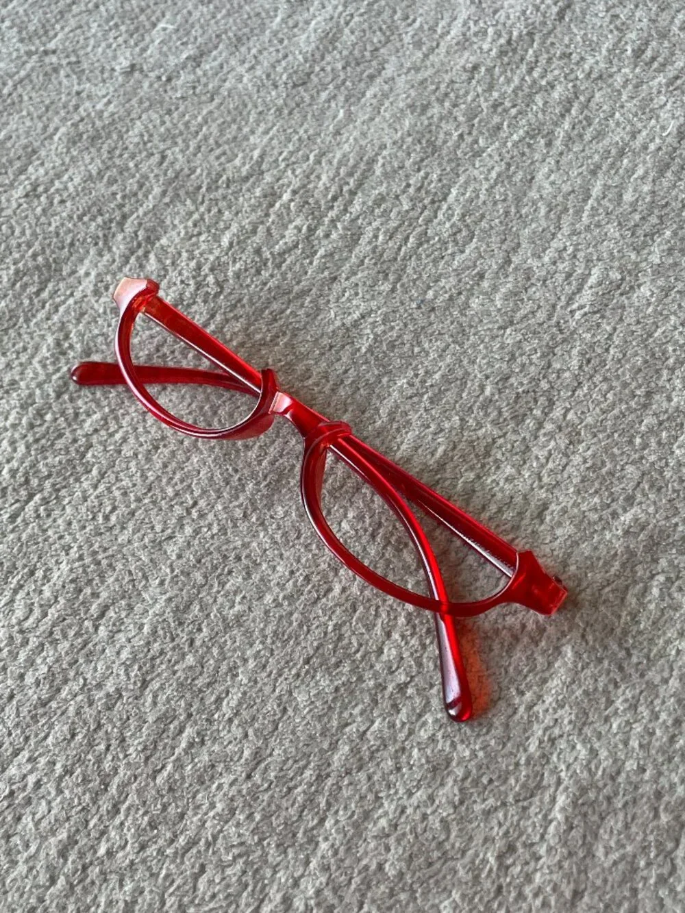 Anime Ultra-slim cherry red rectangle glasses